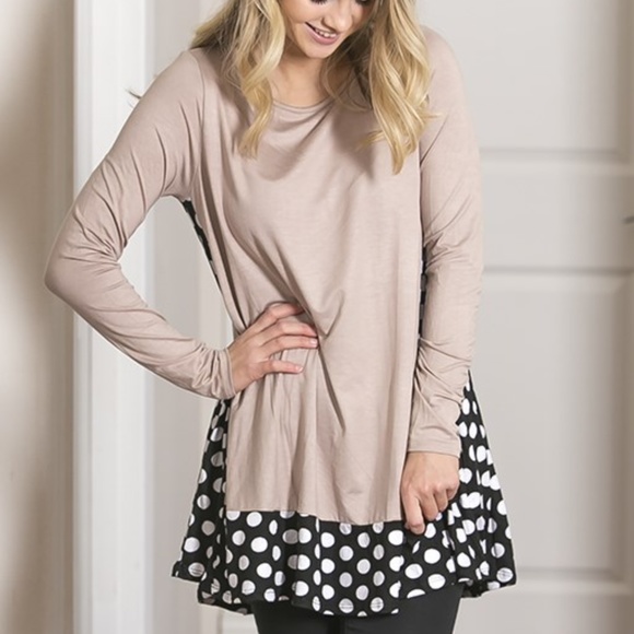 Tops - polka dot flared tunic with pockets